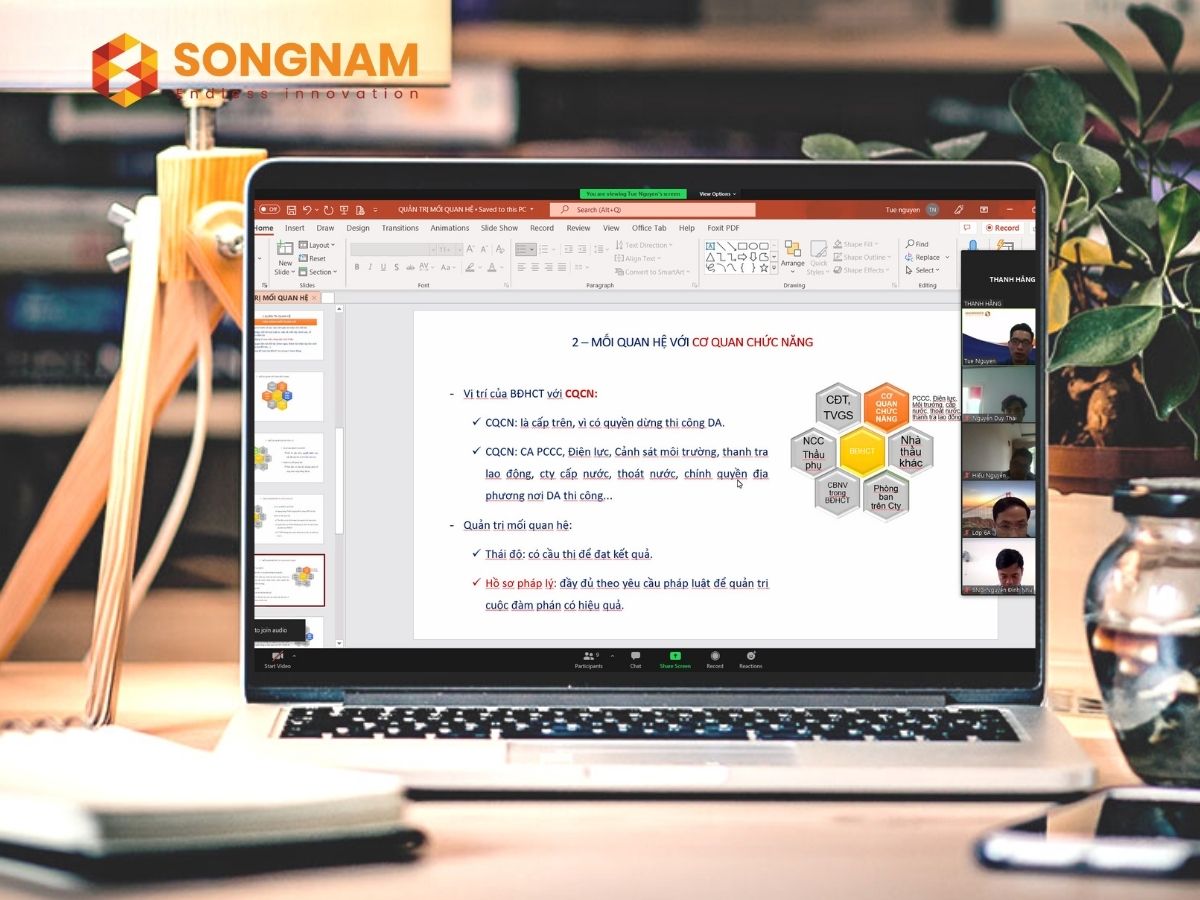 Ngày 27/5/2022 Song Nam Group đào tạo nội bộ: Quản trị mối quan hệ Ban chỉ huy dự án 